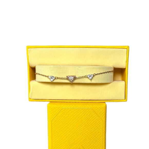 Swarovski Ortyx bracelet Triangle cut, White, Rose gold-tone plated Medium - Picture 1 of 7